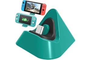 FASTSNAIL Charger Dock for Nintendo Switch/OLED/Lite, Portable Mini Charging Stand Docking Station Replacement, Triangle Holder (Green)
