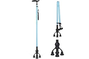 Careboda Bastón Plegable con Altura Ajustable y Mango en T – Bastón Estable para Personas Mayores y Adultos, Movilidad y ayudante Diario