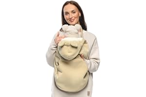 MIJACULTURE Mija - Tragecover, Universal Bezug für Baby Carrier/Tragetücher/Cape 4023 (Beige/Weiß)