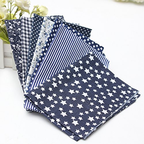 KING DO WAY 7 Stueck verschiedene Marine Blau serie Baumwollstoff vorgestanzten baumwolle quilt stoff viertel 19,7 “ suqare Dunkel Blau 50x50cm - 5