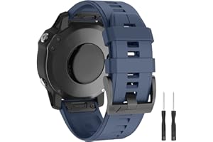 MYSNBKN Cinturino per Garmin Fenix 6X Pro/Fenix 6X/Fenix 5X/Fenix 5X Plus/Fenix 3/Fenix 3HR, 26mm Cinturino di Ricambio in Silicone