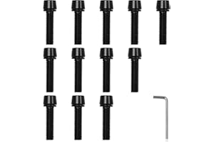 xiaoxiaozhijia 12 Pcs Boulons de Potence de Vélo,M5 x 20 mm Vis à Tête Hexagonale,Vis pour Velo Route pour Guidon/Cage de Bouteille/Collier de Tige de Selle/Vis de Cadre Arrière (M5x20mm)