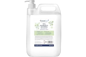 OCEAN FREE IPA Disinfectant Rubbing Isopropyl Alcohol with Pump - 5L Litre - Kills 99% Bacteria, Germs - Sanitiser Sanitizer (Single)