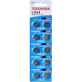 Toshiba LR44 / 1154 / AG13 / A76 D&uuml;ğme Pilleri Uzun &Ouml;m&uuml;rl&uuml; - İşitme Cihazları, Saatler, K&uuml;&ccedil;&uuml;k Elektronikler ve Daha Fazlası i