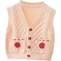 Baby Baumwollweste Mit Bären-Muster - Dicke Ärmellose Strickweste Für Frühling & Herbst