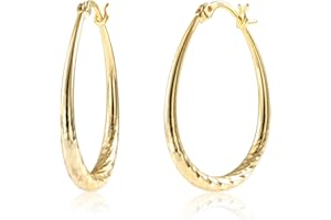 ASH'S CHOICE Sterling Silber 925 Ohrringe Gro? Creolen Ovale Tropfenohrringe Gold für Damen Frauen, Hypoallergen Ohrringe Chunky Leichte Klobige Dick Creolen Mittlere Ohrringe Gedrehte Oval Creolen