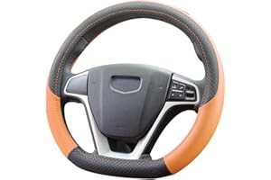 Pahajim Kierownica D Shape 37-38 cm Kierownica Kształcie D Pokrywa Kierownica PU Oddychająca Antypoślizgowa Płaska Pokrywa Kierownica Samochodu dla Kobiet M