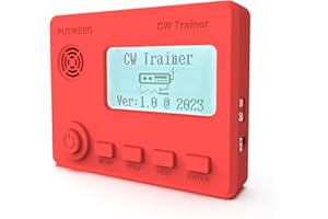 PUTIKEEG Mini CW Trainer Morse Code Trainer mit Display, Moore Simo Wales Code Kurzwellenradio Telegraphenschlüssel Autoschlüssel Lernen CW Radio für Telegraphen Praxis mit Ladekabel (Red)