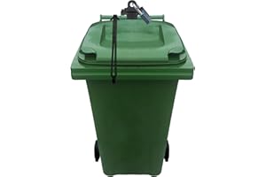Tough & Easy Wheelie Bin Wall Fix & Lock Stops Wind or Vandals Tipping Dustbin Over Wall & Pole Mount-FREE Bungie Strap Lock Included