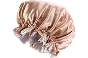 JK Home Women Bonnet Double Layered Adjustable Sleep Cap Reversible Night Sleeping Hat Hair Turban