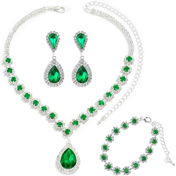 3 stuks bruiloft sieraden set verzilverd diamant ketting kristal 3 stuks bruiloft sieraden set verzilverd diamant ketting kristal