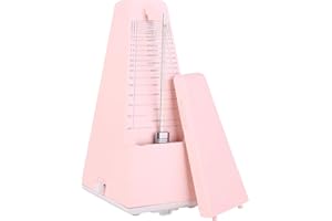 DEMERAS Metallmechanisches Kernmetronom Traditionelles Metronome Metronom im Pyramidenstil für Klaviergitarren-Violinzubehör(Rosa), Regler