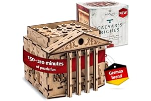 Cluebox INSCAPE Caesar's RichesPuzzle-Wooden Escape Room in a Box for AdultsBox - Mind Puzzles with Hidden Compartments - Birthday Gift Gadget for Men and Women