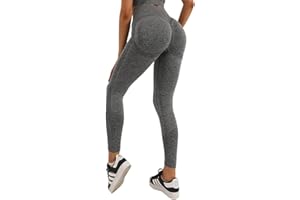 Merlvida Scrunch Butt Mallas opacas para mujer, cintura alta, sin costuras. Diseño push-up, estilo Boom Booty. Pantalones deportivos con control de abdomen, para yoga, fitness y entrenamiento