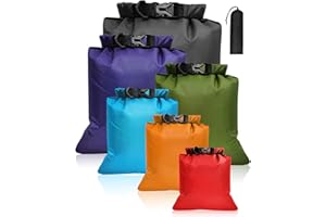 EVOLPOR 6-PCS Waterproof Dry Bag Set, Equipped with 8L,5L,3.5L,3L,2.5L,1.5L Large Capacity Tear Resistant Dry Bags, Waterproof Storage Bag for Hiking Camping Fishing Cycling (Multi Color)