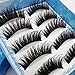 CHIC*MALL 5 Pairs Natural Long Black Eye Lashes Makeup Handmade Thick Fake False Eyelashes