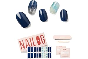 NAILOG Pellicola per Unghie, 20 Pcs Adesivi e Decalcomanie in Gel Semi-Indurita per Unghie, Nail Art Stickers Adesivo Smalto per Unghie Manicure per Donne Ragazze, Lake Dawn