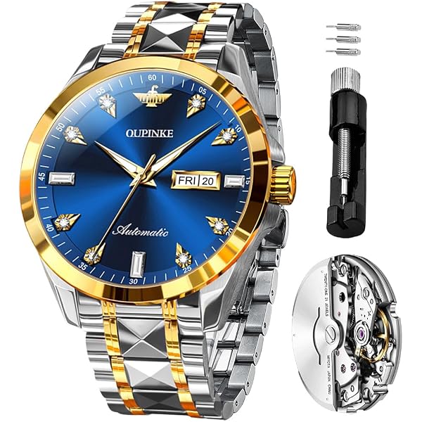 OLEVS Orologio Uomo Lusso – Quarzo Acciaio Inox, Diamanti, Impermeabile, Luminescente – Regalo Business
