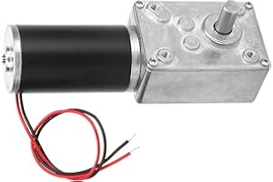 FAFEICY Motor de Engranajes de Tornillo 12V 20 RPM con Alta Torsión y Velocidad Reducida, Caja de Cambios Eléctrica con Eje Reversible de 8 mm