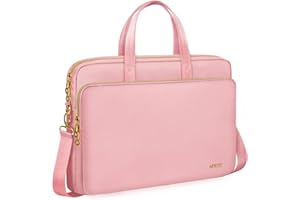 Lausiax Laptop Case Bag Women Men Computer Sleeve Compatible with MacBook/Dell/HP/Acer/ASUS, Waterproof Shoulder Carrying Briefcase, Pink, 14-14.5 Inch