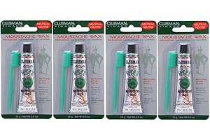 Clubman Moustache Wax With Brush/Comb Neutral, 0.5 oz (Pack of 4)