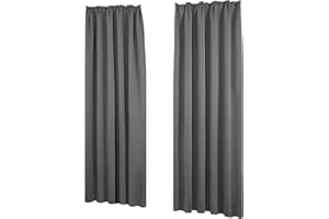 Deconovo Cortinas Salon Modernas Aislantes Térmicas Funcional Estilo Elegante con Doradillas 2 Piezas 140x245cm Gris Claro