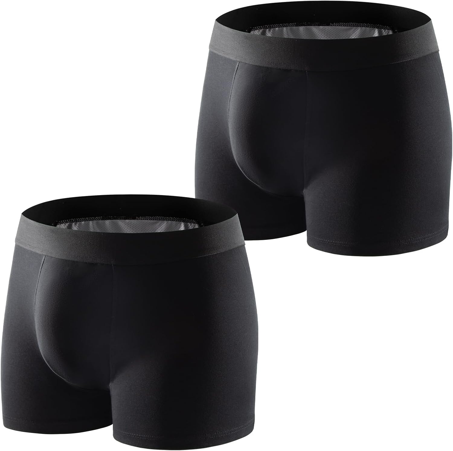 Carer Pack de 2 Boxers para Incontinencia Hombre 250 ml Absorción Algodón Suave Transpirable Antifugas Lavables Reutilizables Calzoncillos Negro Talla L