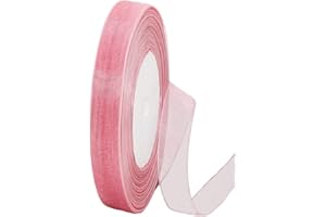 HONGCI 45m Organzaband Rosa 15mm Breit Chiffo Geschenkband,Transparentes Organza Bänder Chiffonband Schleifenband Dekoband Geschenkverpackung Deko Band Tüllband für Weihnachten Hochzeit Taufe Geburtstag