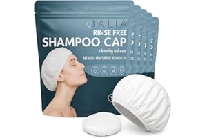 5 x ALIA Shampoo Cap Rinse Free Microwavable | Hair Cleansing Hats for Elderly and Disabled | Waterless Washing for Festival goers and Campers |1 Pack of 5