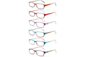 COJWIS 6 pack Lesebrille Blaulichtfilter Brille für Damen Federscharnier Lesehilfe Blendfreie UV Brille Leserbrille