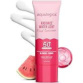 Aqualogica Radiance+ Water Light Fluid Sunscreen - 25g | SPF 50+ PA++++ | In-Vivo Tested | New-age Filters | Ultra-Light Flui