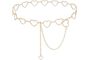 Liutufy Metal Waist Chain Women - Love Hearts Pendant Adjustable Chain Belt