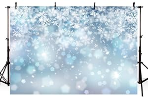 AIBIIN Zimowe płatki śniegu fotografia tło brokat lód śnieg spadający tło Nowy Rok przyjęcie urodzinowe dekoracja baner baby shower portret fotobudka rekwizyty 2,1 x 1,5 m
