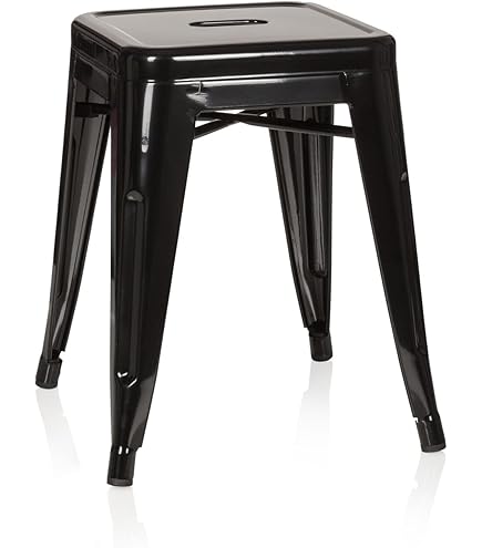 4x Tabouret De Bar HWC-A73, Chaise De Comptoir, Métal, Empilable, Design Industriel ~ Blanc