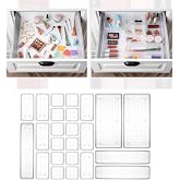 Meleni Home 24'l&uuml; Set - Mod&uuml;ler &Ccedil;ekmece İ&ccedil;i Masa&uuml;st&uuml; D&uuml;zenleyici - Takı Organizer Şeffaf