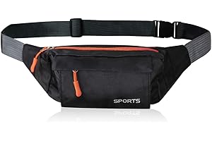 MultiValue torba na brzuch dla kobiet i mężczyzn, lekka torba Fanny Pack do biegania, wędrówek i podróży, wodoszczelna, z zamkiem błyskawicznym, czarna, 20 x 12 x 3 cm, Modny