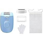 Philips Hair Removal Device, Portable Compact Design, LED Light Washable Head, Massage and Shaving Head, Exfoliating Gloves