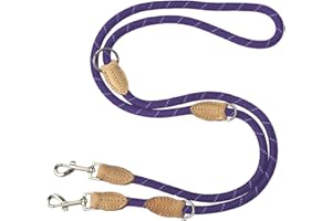 AITODOS TA AiTodos® Laisse pour Chien de 2,0 m, Laisse pour Chien indéchirable pour Le Dressage ou la Promenade, adaptée aux Chiens de Petite, Moyenne et Grande Taille, Ligne réfléchissante, Violet