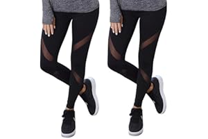 GoVIA Legging pour Femme Pantalon de Course à Pied Pantalon de Sport Respirant Pantalon de Yoga Fitness Taille Haute Long Rayures 4106