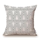 Elviros Geometrisch Dekorativ Baumwoll Leinen Mix Kissenbezug 45 x 45cm