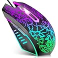 VersionTECH. Mouse Gaming con Fili per PC MAC, Mouse da Gioco Ergonomico Sensore Ottico Fino a 3600 DPI, 6 Tasti e Illuminazi