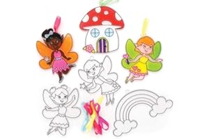 Baker Ross AX907 Feen-Sonnenfänger-Dekorationen, Packung mit 10 Stück, Buntglas-Effekt für Kinder zum Dekorieren und Präsentieren,Kunst- und Bastelaktivitäten