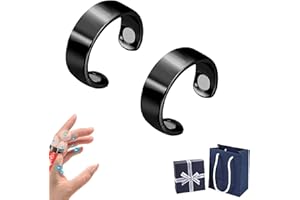 Pnedeodm HealthGo Blutdruckregler Ring, Healthgo Blutzucker Kontrollring, Blutzucker Kontrollring, Einstellbarer Blutdruckregler Ring für Frauen Männer (Black-2)