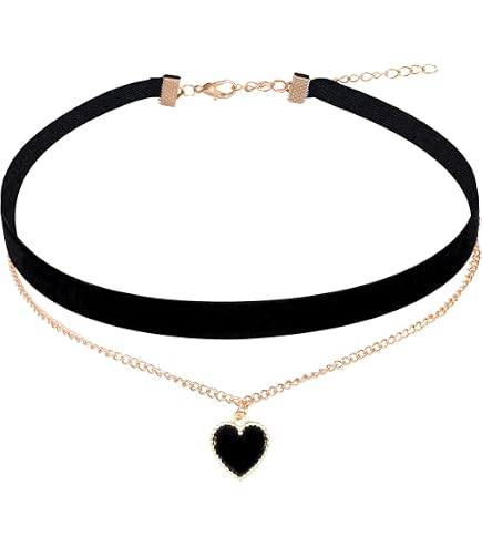 Cubahop Collana Choker A Strati Con Cuore Intrecciato, Oro, Gioielli Donna E Ragazza Con Catena Regolabile