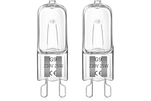 LIUYIFE 2 sztuki żarówka halogenowa G9 25 W do piekarnika, odporna na ciepło 300 stopni, 260 lm ciepła biel 2700 K, możliwość ściemniania 230 V, żarówka G9 do żarówek kuchennych, kuchenek mikrofalowych, lampy