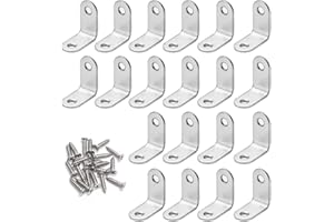 YILIYA 90 Gradi Supporti Angolo Retto Staffe in Acciaio Mensola Angolare Staffa brace angolo 20 Pezzi Squadrette Angolar a Forma di L con viti per Instabili Legno Tavolo Sedia Mobili 30 * 30 * 16 mm