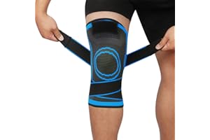LENPESTIA Knee Supports 2 Pack Knee Brace with Adjustable Strap Compression Knee Sleeves for Running Joint Pain Arthritis Meniscus Tear Cartilage Damage Tendonitis Quick Recovery Unisex (Blue, L)