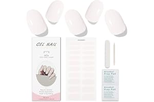 JMEOWIO Gel Semicurado de Pegatinas Crema Rosa Gel Semi-Curado Nail Art Stickers Decoración