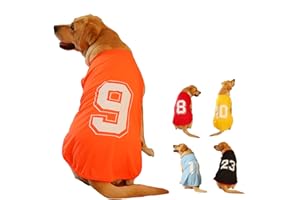 Winmany Canotta per cani con numero stampato estivo basic gilet cucciolo traspirante t-shirt canotta senza maniche per cani di taglia grande e media taglia (XX-Large, arancione)