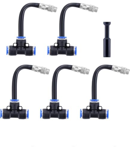 3 Stück Messing-Nebeldüsen – 360° Verstellbar, 10,2 Cm Schlauch, 1,1 Mm Düse
